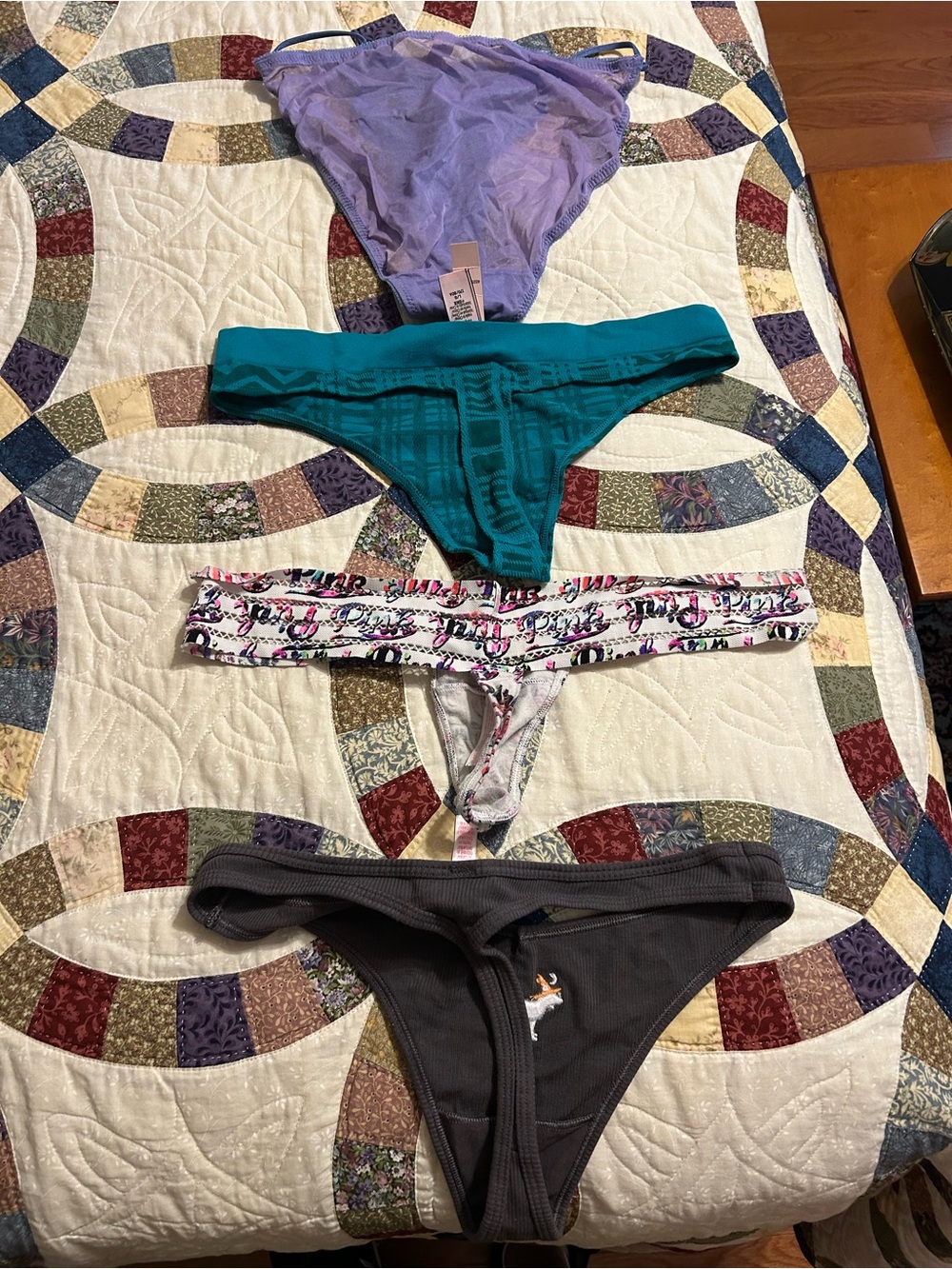 VS pink NWT thongs and panties L - Picture 2 of 2